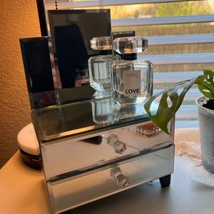 Miniature Mirrored Desktop Decor with Drawers